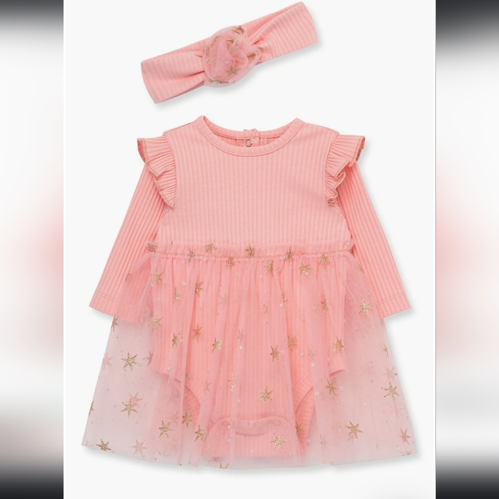 Little Me Quartz Tutu Skirted Bodysuit & Headband Set